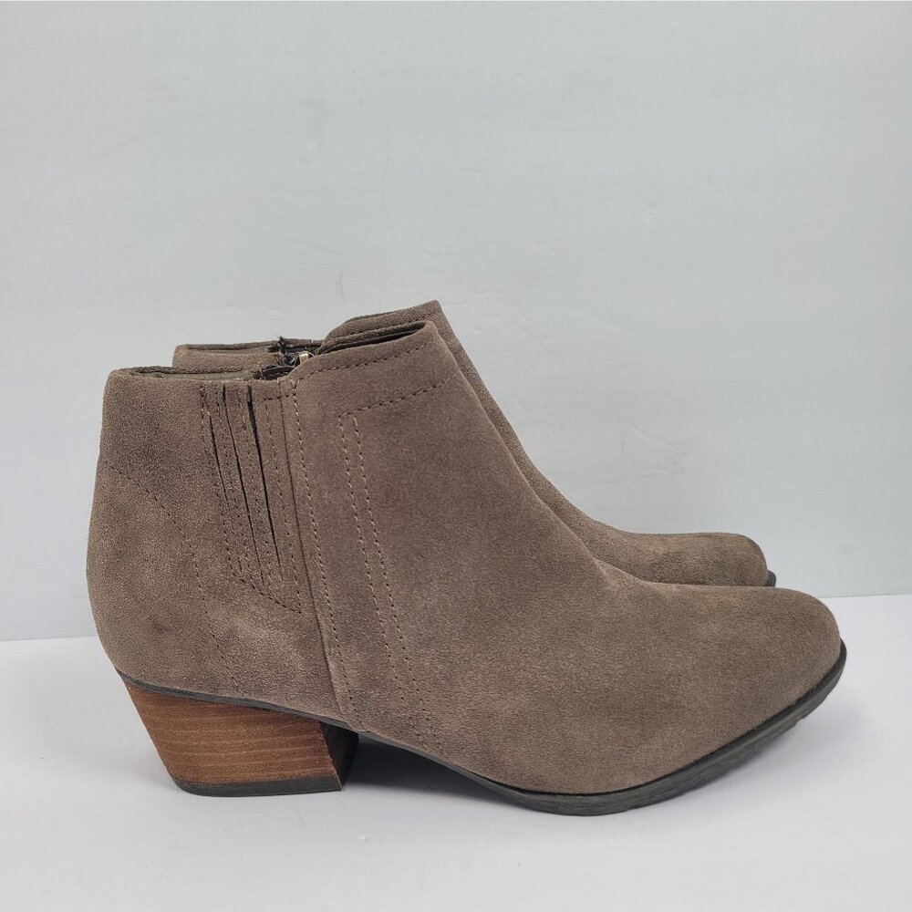 Blondo Valli Women's Waterproof Suede Dark Taupe Suede Ankle Boots US Size 8M
